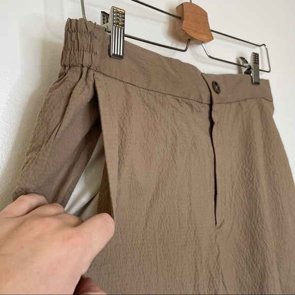 Banana Republic Slim Fit Mid Rise Drawstring Pants Khaki Texture Button … - Picture 10 of 13